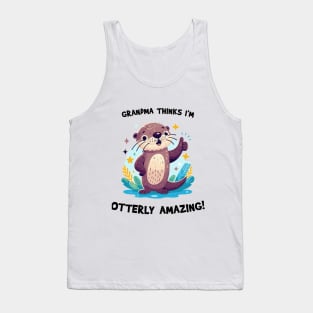 Otter Lover Shirt, Toddler Gift, Cute Otter Baby T-Shirt, Grandma Thinks I'm Otterly Amazing. Boy/Girl Tee. Funny Otter Shirt Tank Top